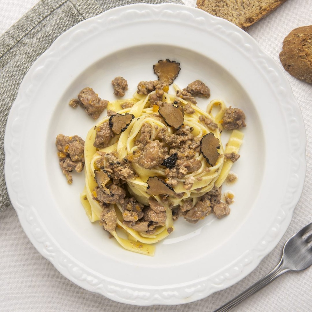 Ragù bianco d’oca e tartufo nero